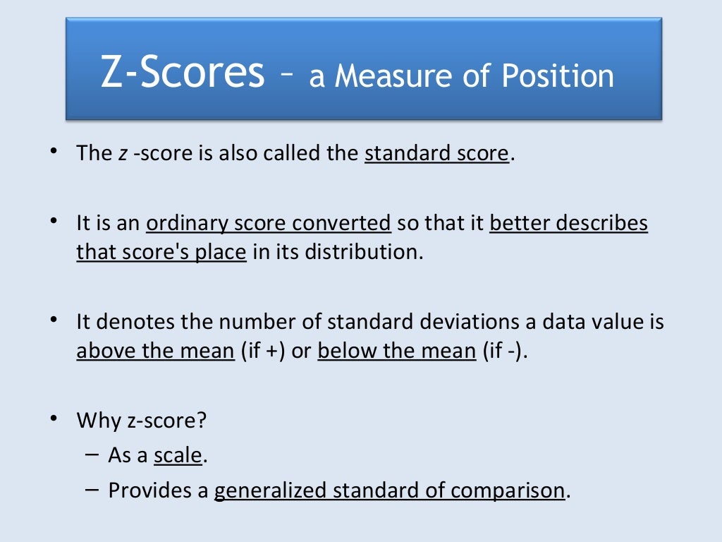 Lesson 8 zscore