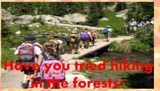 Have you tried hiking 
in the forests? 
 
