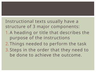 Understanding Instructional Texts: Structure and Examples for Effective ...