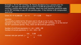 Deferred Annuity Example Problems Lesson 9 deferred annuity | PPTX