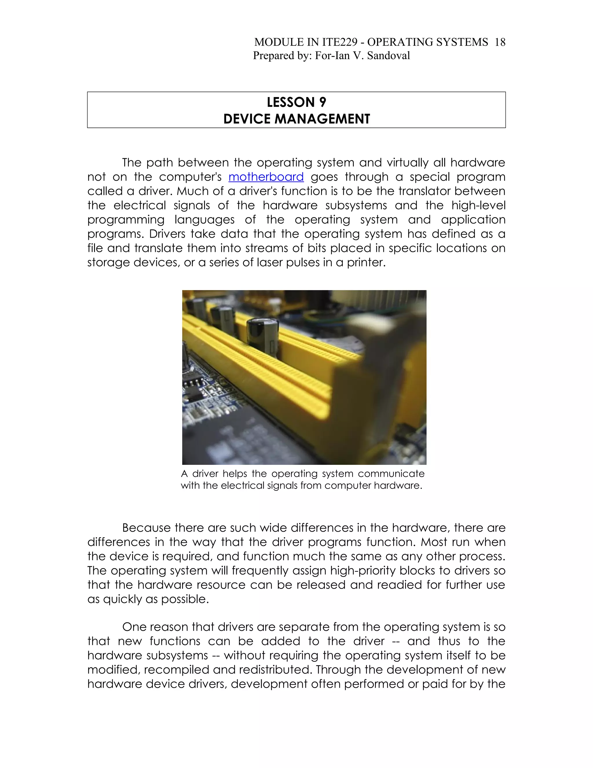 Lesson 9 Device Management | DOC