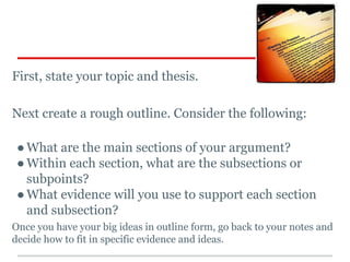Lesson 9 prewriting, brainstorming and outlining | PPT