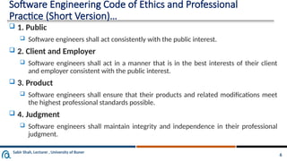 Lesson 9 - The Software Engineering Code of Ethics & Professional ...