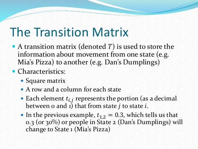 Lesson 9 a introduction to transition matrices