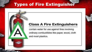 Types of Fire Extinguisher
 