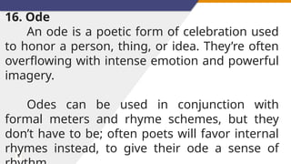 LESSON 9 TYPES OF POETRY AND EXAMPLES.pptx