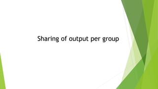 Sharing of output per group
 