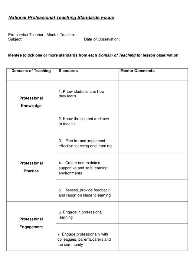 teacher feedback form