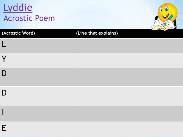 lyddie acrostic poem