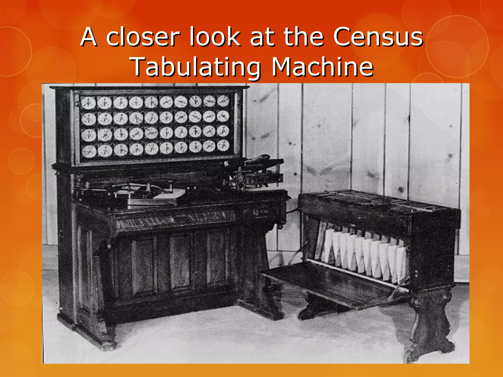 A closer look at the CensusA closer look at the Census
Tabulating MachineTabulating Machine
 