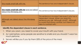 Lesson four complex sentences | PDF