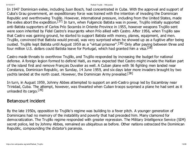 Lesson From Dominican Dictator Rafael Trujillo Lesson From Dominican Dictator Rafael Trujillo