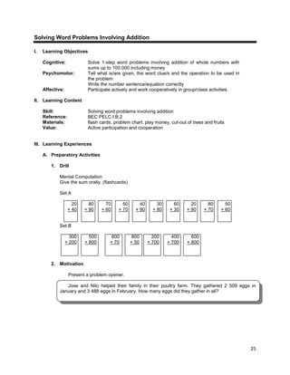 Lesson guide gr. 3 chapter i -addition v1.0 | PDF