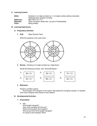 Lesson guide gr. 3 chapter i -division v1.0 | PDF