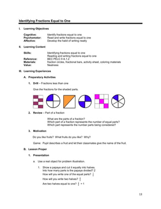 Lesson guide gr. 3 chapter ii -rational numbers, fractions v1.0 | PDF