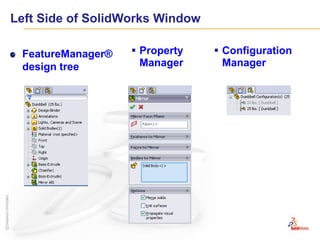 Left Side of SolidWorks WindowProperty Manager