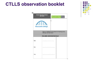 CTLLS observation booklet
 