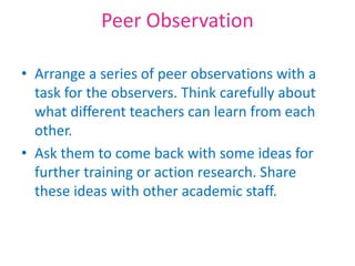 Peer Observation Animation Lesson Observation for Quality Control and Continuous Professional ...