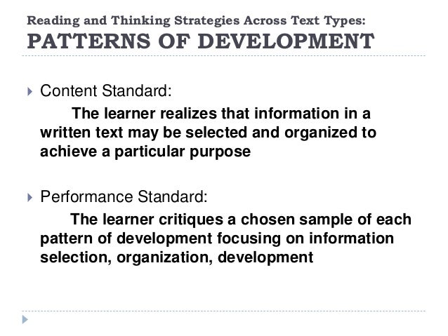 Lesson on patterns of development