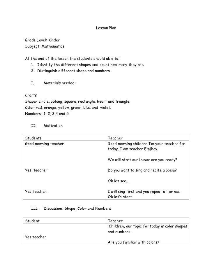 lesson plan color lesson plan