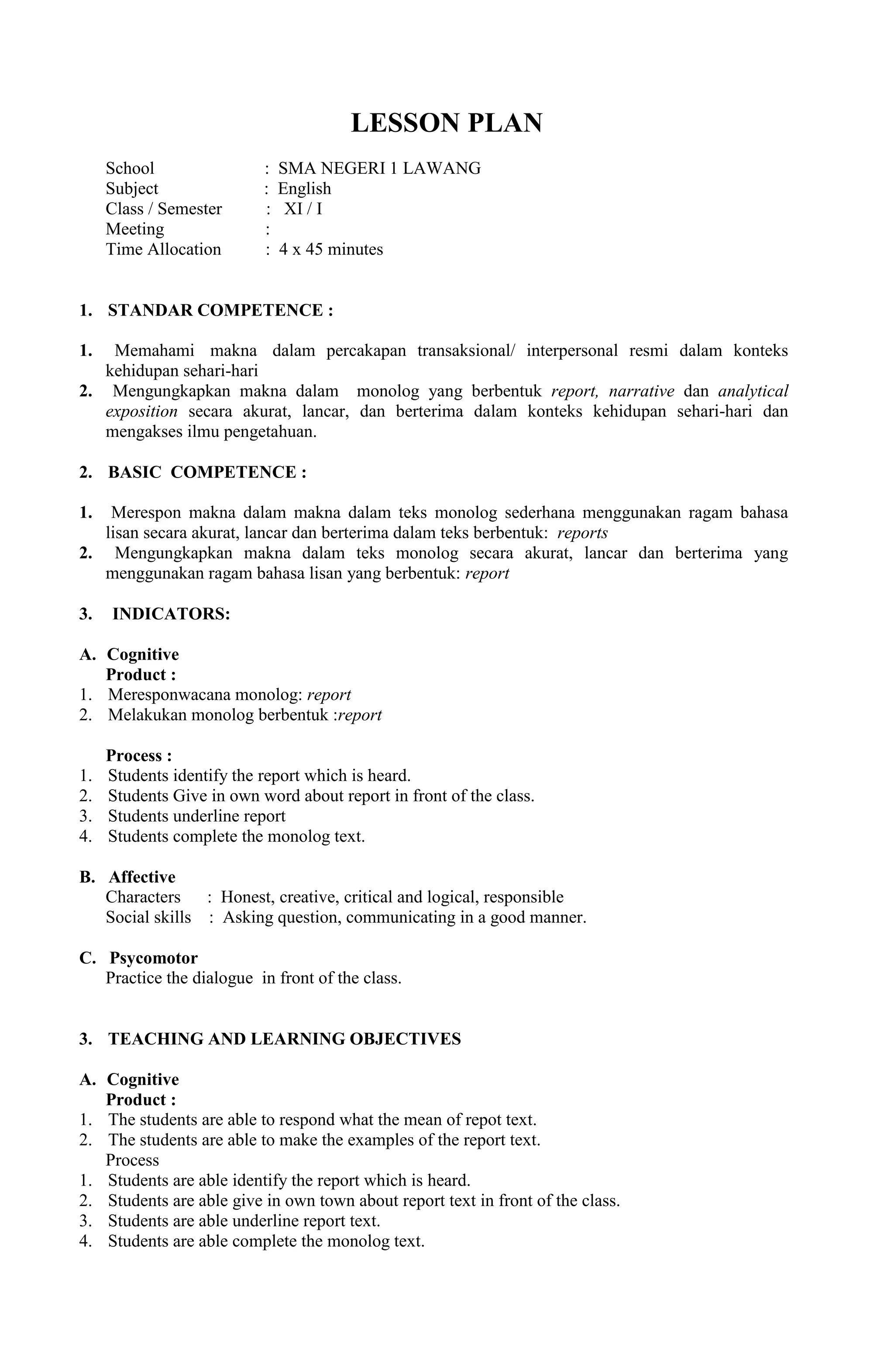 Lesson plan | DOCX