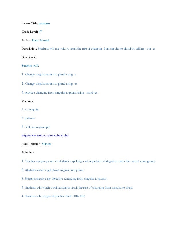 singular and plural nouns