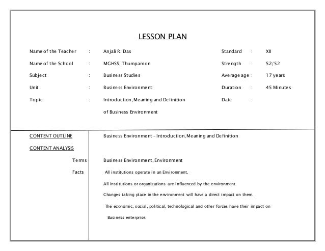 Lesson Plan