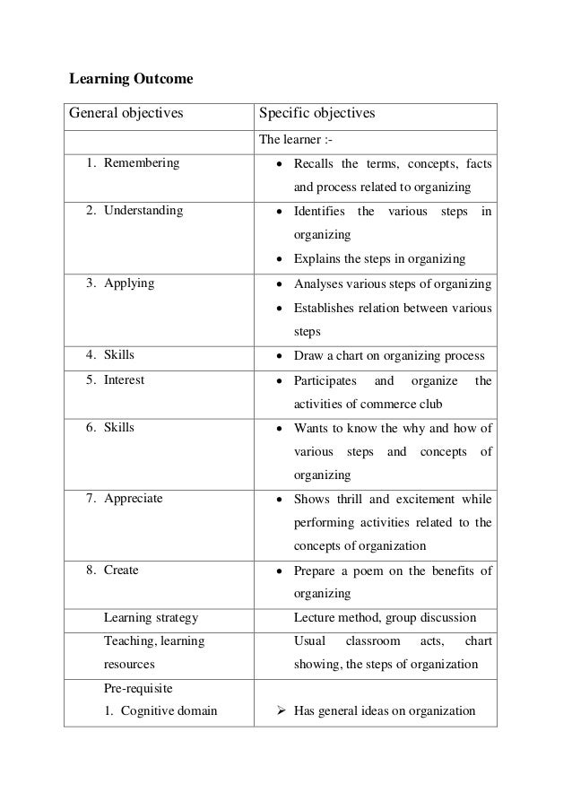 What Is General Objective In Lesson Plan