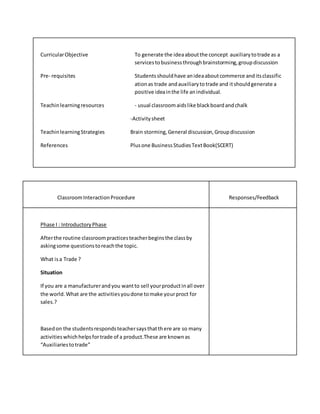 Lesson plan | DOCX | Business | Business and Finance