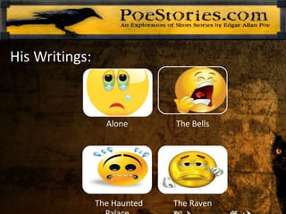 His Writings:
Alone The Bells
"The Haunted The Raven
 