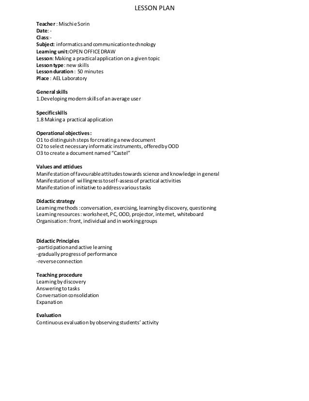Lesson Plan Ict