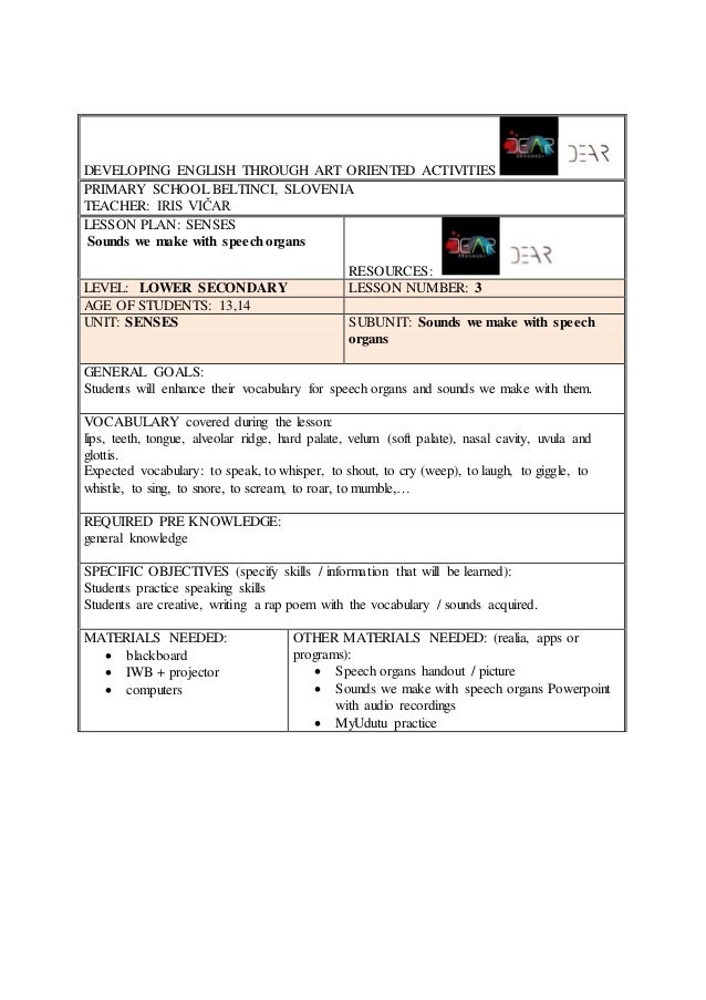 lesson plan senses 3 ls lesson plan programs