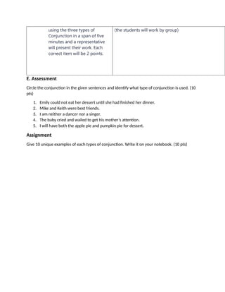 LESSON PLANNING - CONJUNCTION-1.documents | DOCX