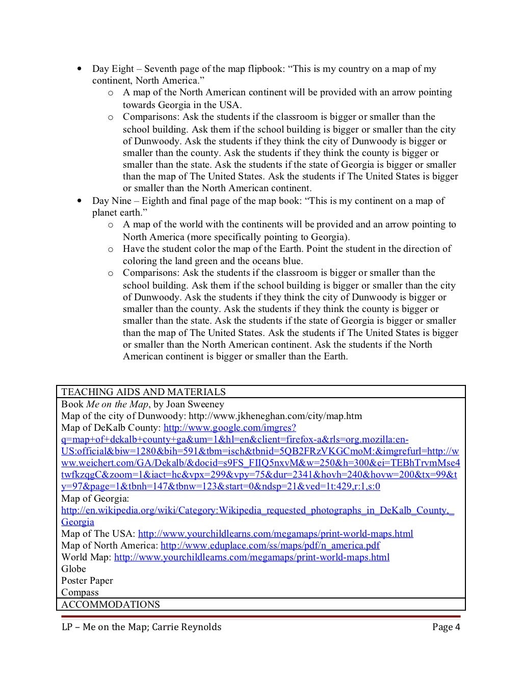 Lesson plan - Me on the Map