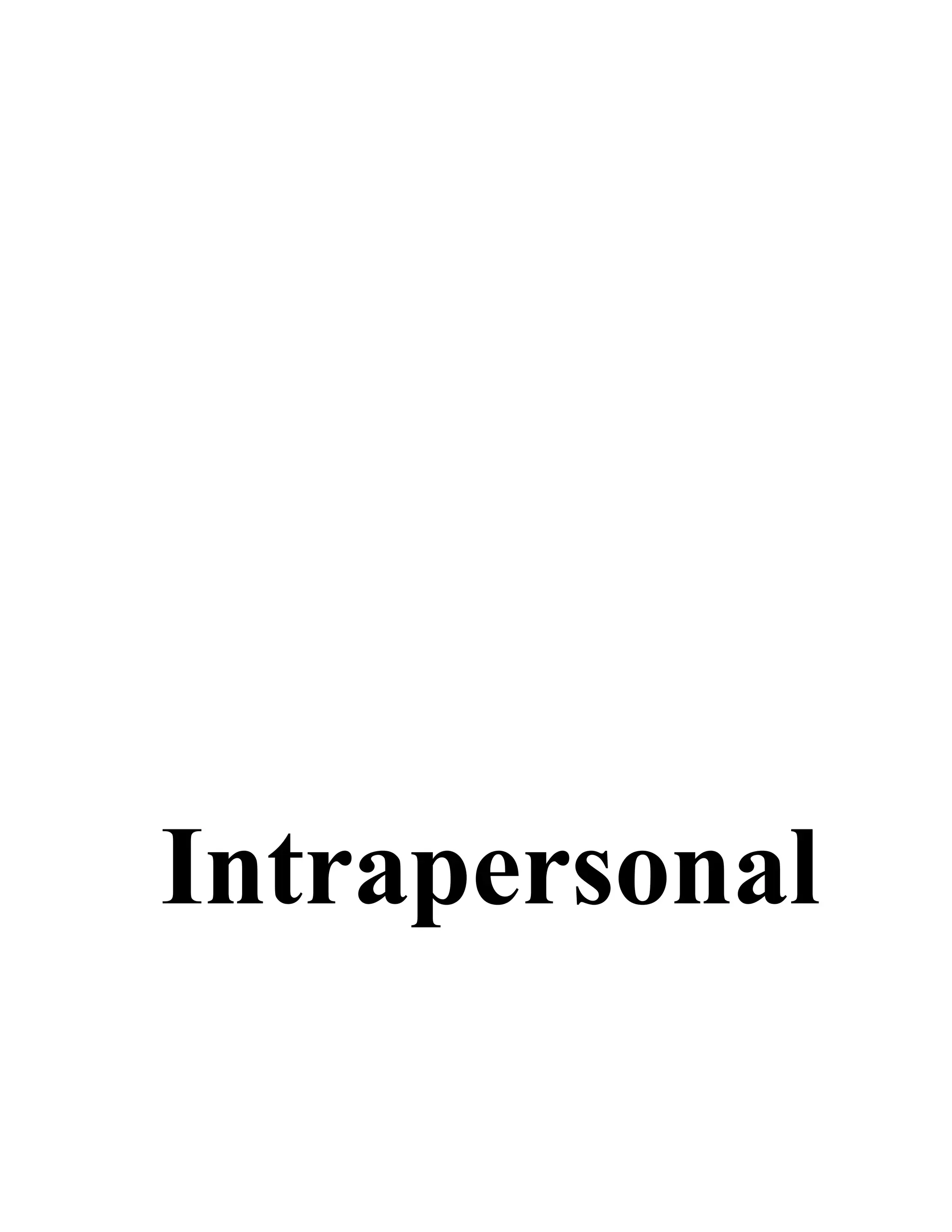 Intrapersonal
 