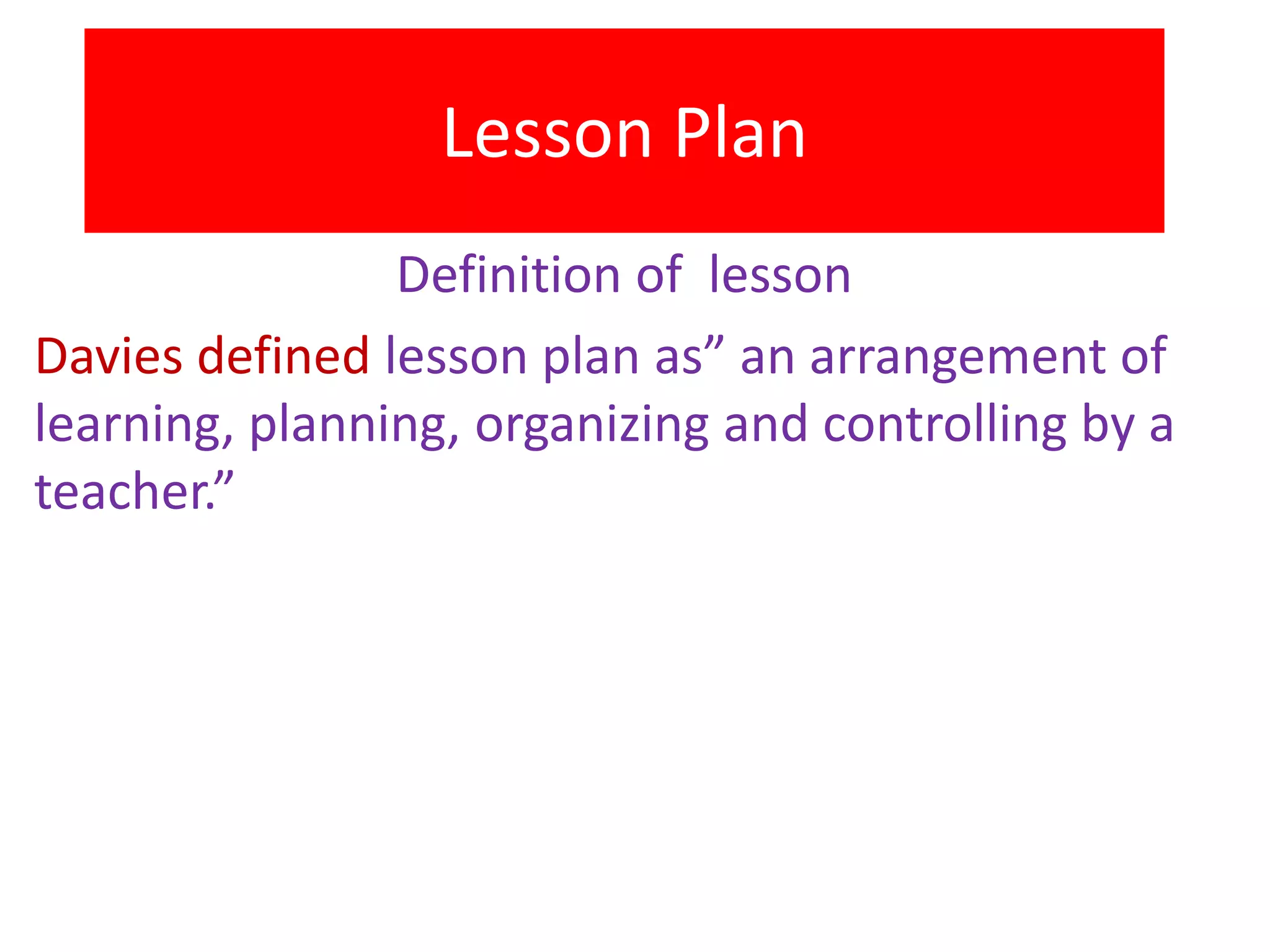 Importance Of Lesson Plan Ppt