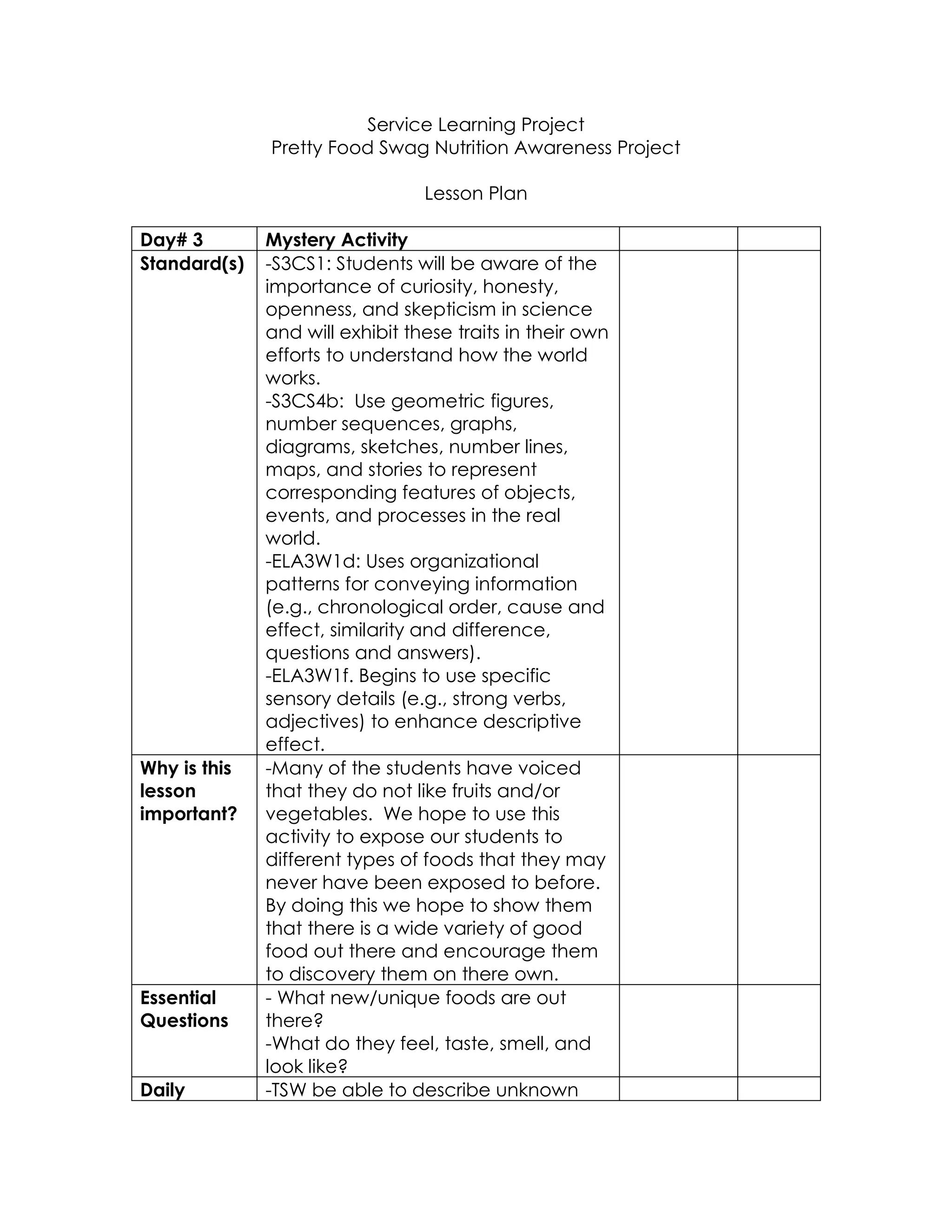 Lesson Plan 1.2 Exhibition of Readiness for Student Teaching | DOCX