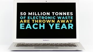 50 MILLION TONNES
OF ELECTRONIC WASTE
ARE THROWN AWAY
EACH YEAR
 