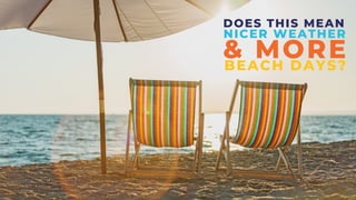 DOES THIS MEAN
NICER WEATHER
& MORE
BEACH DAYS?
 