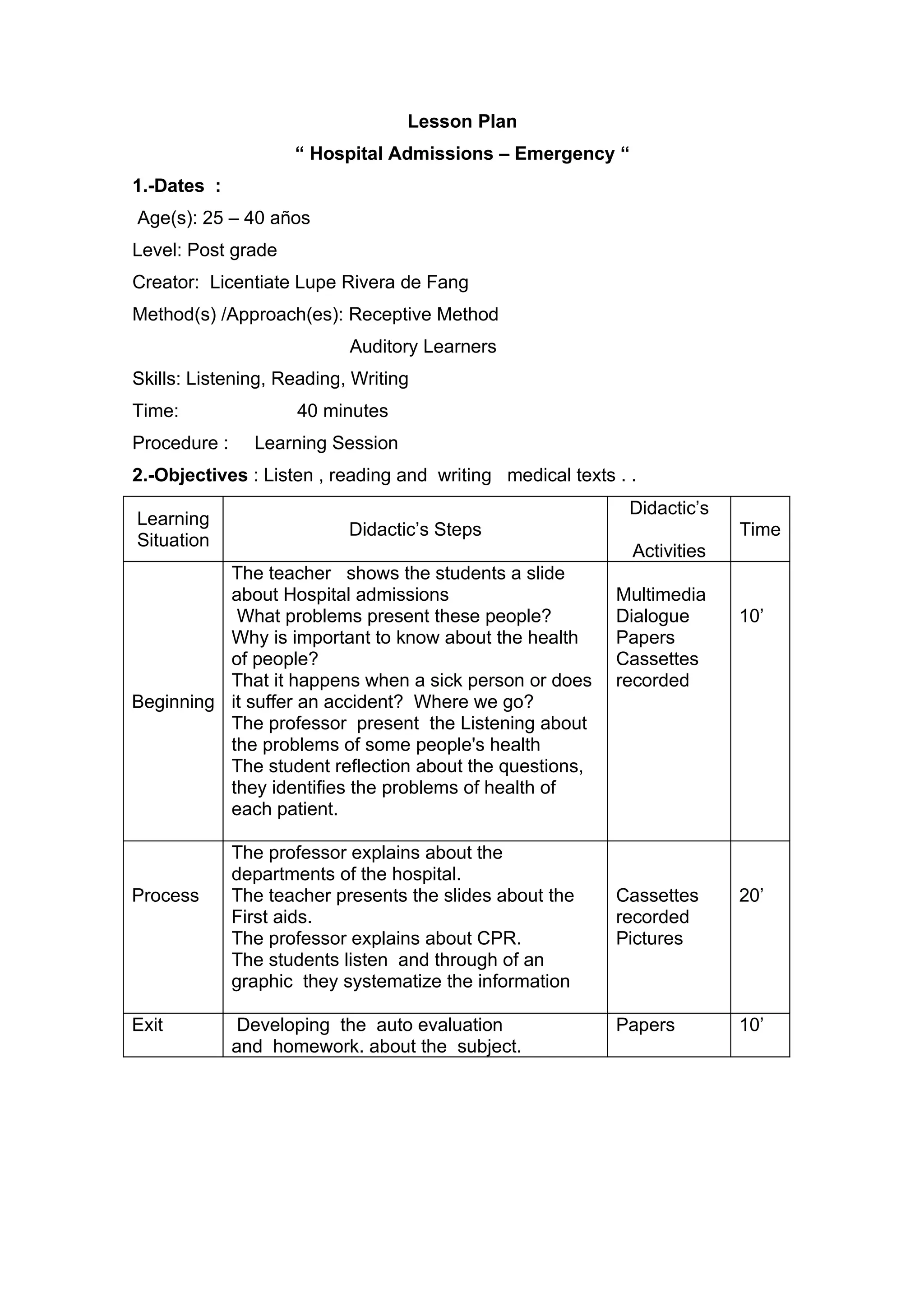 Lesson plan 2 | DOC