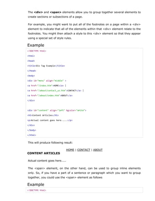 Lesson plan: HTML Formatting Texts and Paragraphs | DOCX