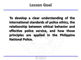 Lesson Plan 2 1 Police Ethics Lesson Plan 2 1 Police Ethics