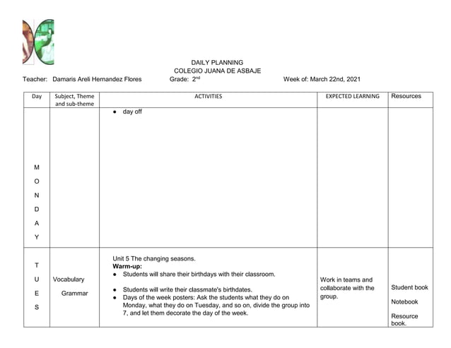 Lesson Plan 2nd grade March. 21st.docx
