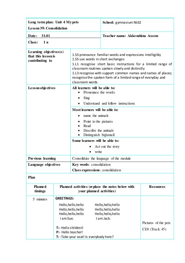 lesson plan 39 long range lesson plan template
