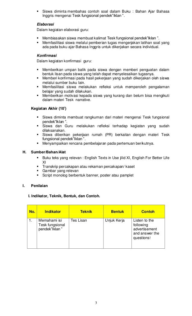 Rpp Bahasa Inggris Anak Tk GURU SD SMP SMA