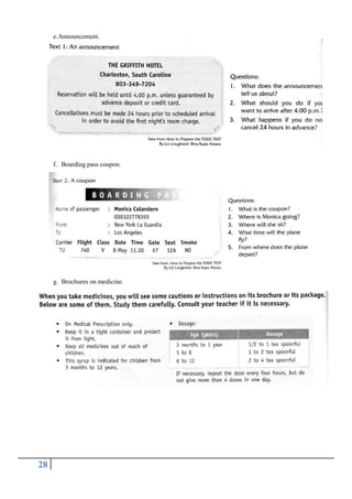 e. Announcement.

f. Boarding pass coupon.

g. Brochures on medicine.

28

 