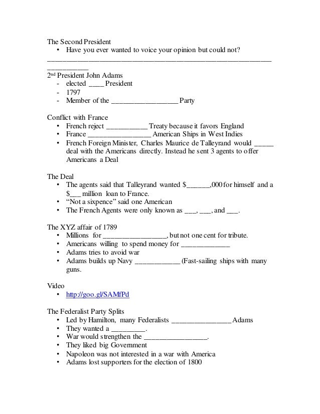 Lesson Plan 5 The Second President