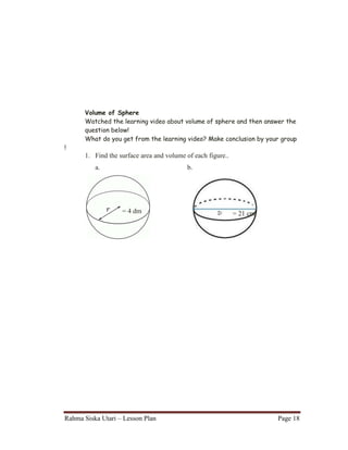 Lesson plan 9th grade junior high school | DOCX