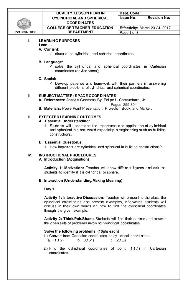 sample college lesson plan template koni polycode co
