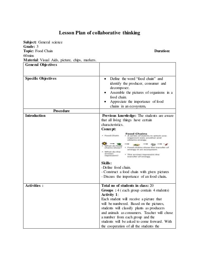 lesson plan assignment sample